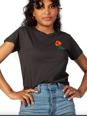 XL Culk Crop Tee with California Poppy